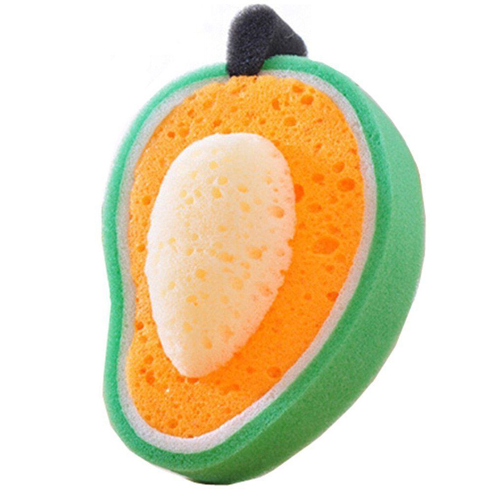 

Fruit Shaped Sponge Scourer Kitchen Brush Cleaner Scrubber, Green apple
