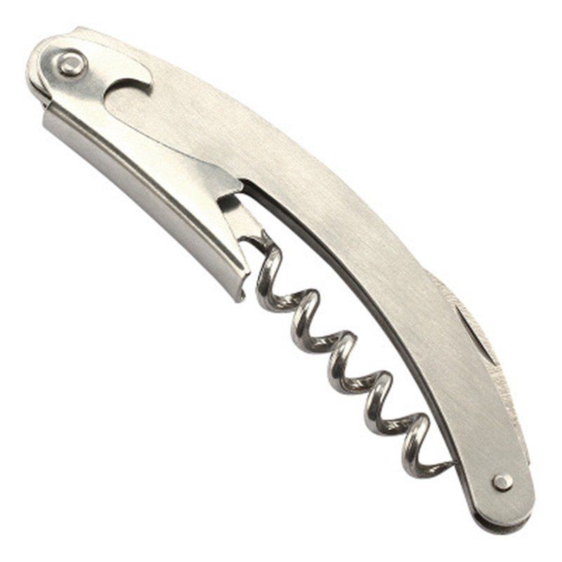 

Stainless Steel Waiters Corkscrew 4 in 1 Bottle Opener with Foil Cutter, Silver