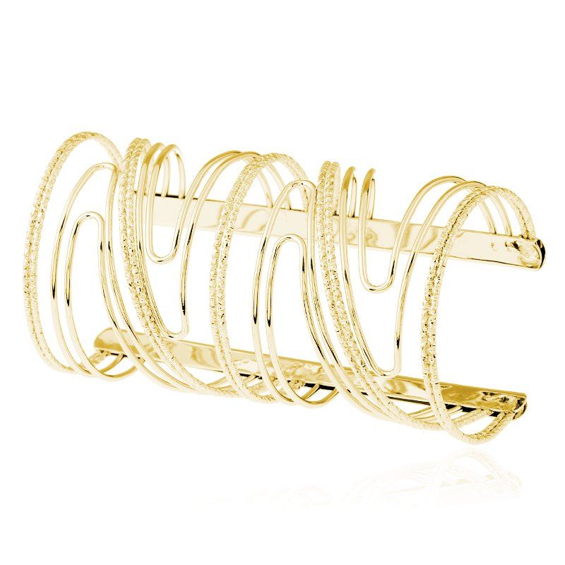 

Simple Metal Cross Cutout Long Pattern Jewelry Bracelet, Gold