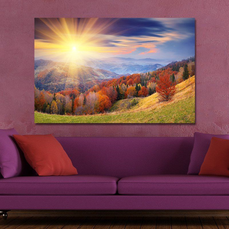 

WPJ92684 Photography Forest Sunrise Scenery Print Art, Multi