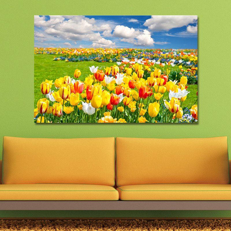 

WPPWDXEN Photography Flowers Under the Blue Sky Print Art, Multi