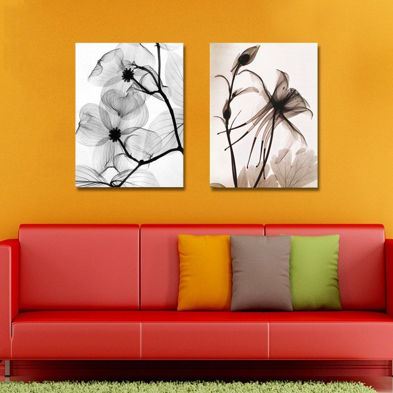 

1-22-7-8 2PCS Plant Flowers Print Art, Multi