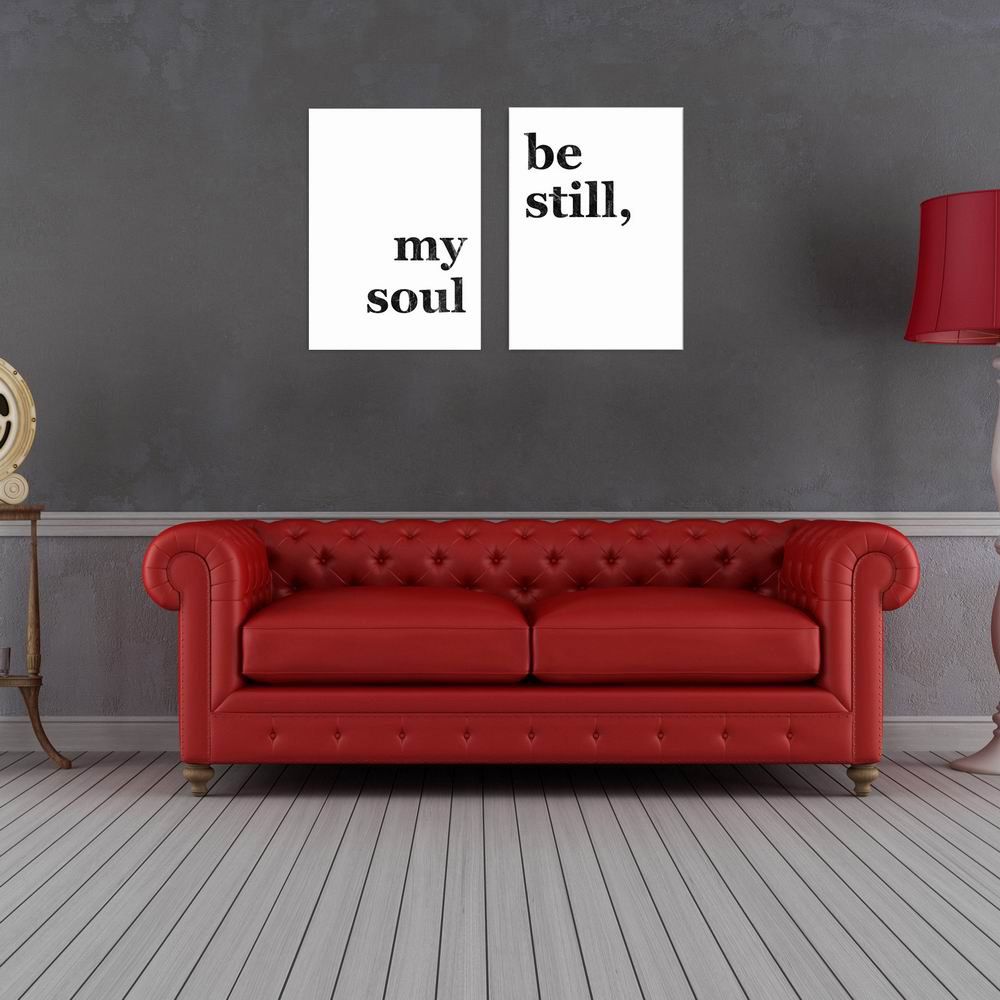 

W270 Unique Letters Unframed Wall Canvas Prints for Home Decoration 2PCS, Multi-a