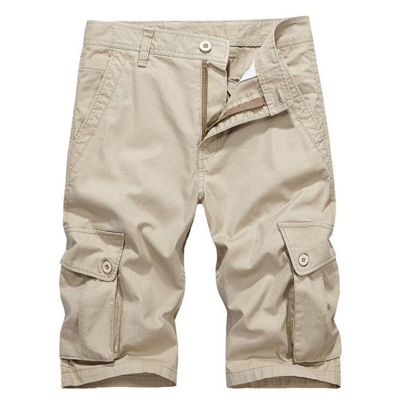 

Men Plus Size Summer Pockets Straight Tooling Shorts, Light khaki