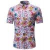 Chemises à manches courtes à imprimé floral pour hommes - Rose L