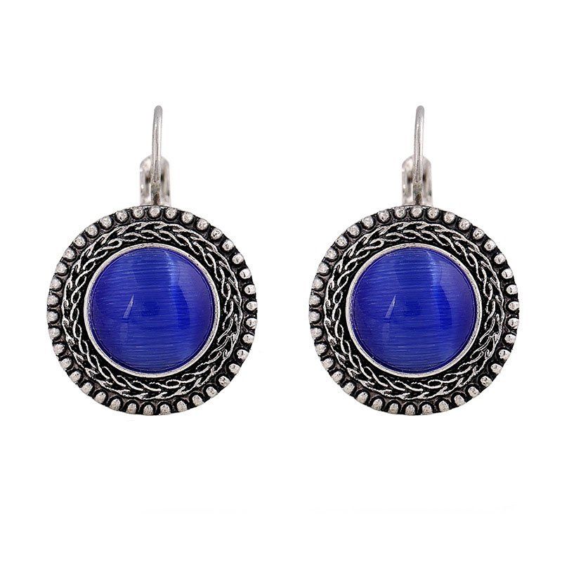 

Bohemian National Wind Exaggerated Cat Eye Trend Earrings, Blue