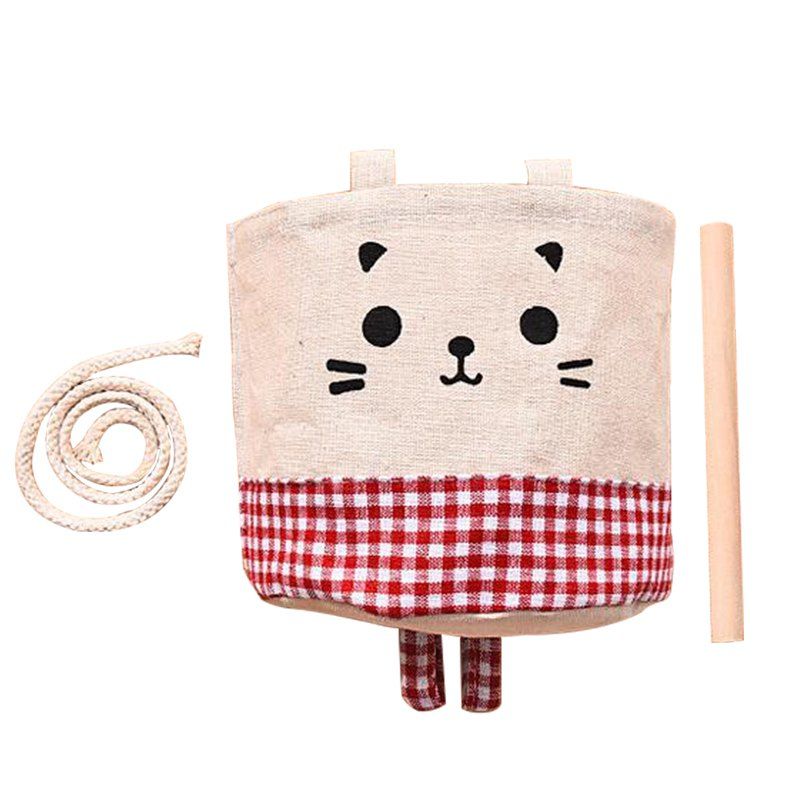 

Cotton and Linen Storage Bag, Love red