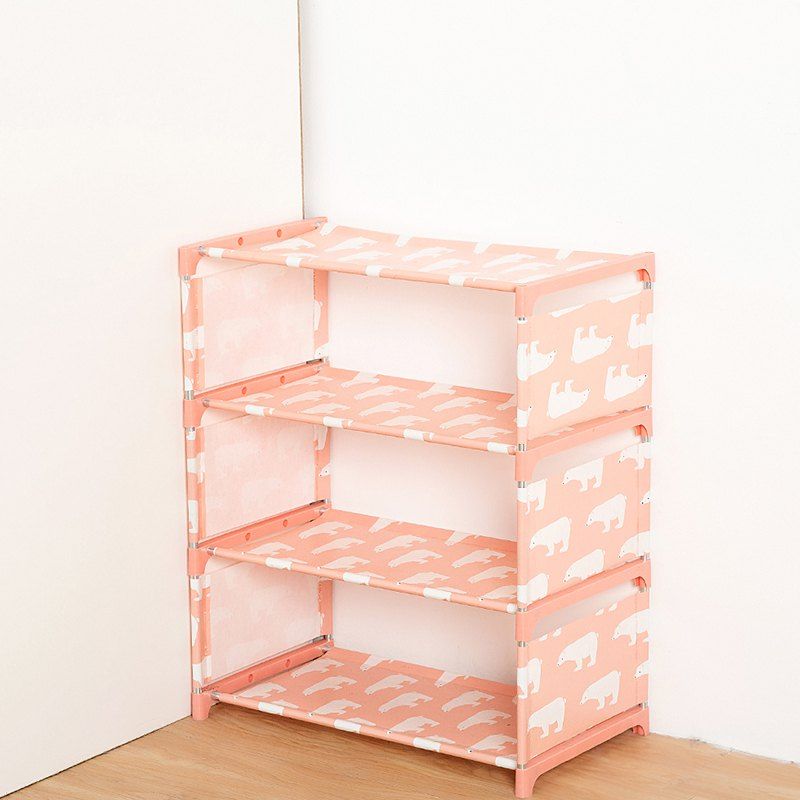 

Dustproof Cloth Assembling Shoe Storage Rack, Flamingo pink