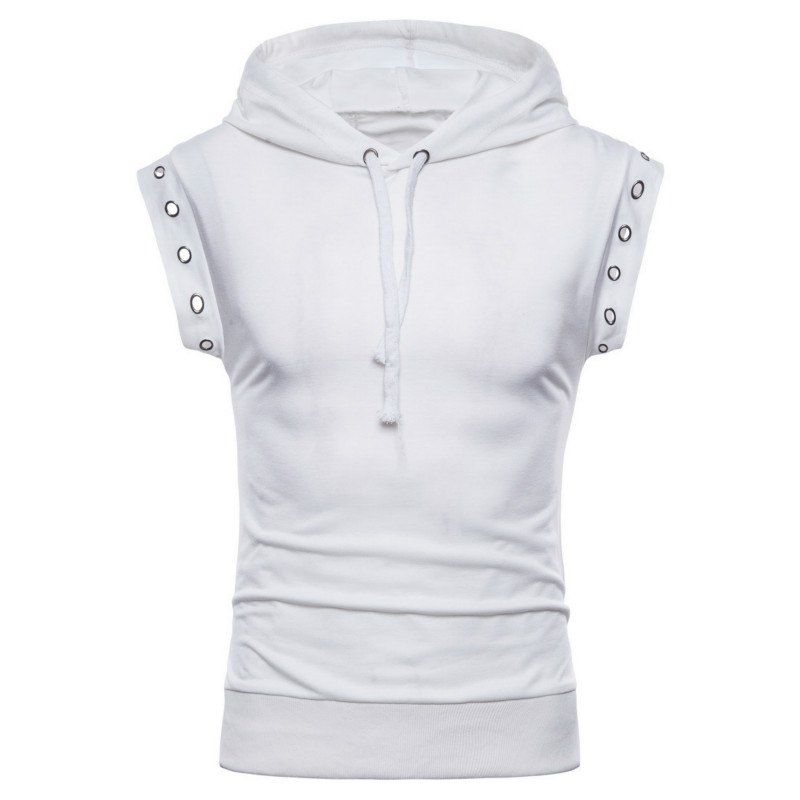 

Tidal Rivet Element Personality New Leisure Cap Hat Sleeveless T-shirt, White