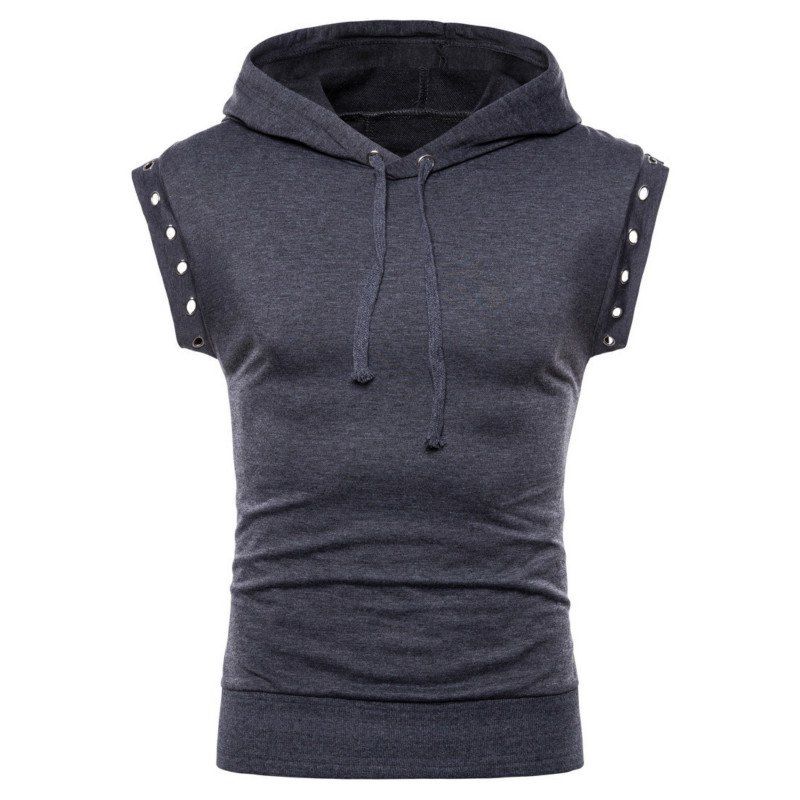 

Tidal Rivet Element Personality New Leisure Cap Hat Sleeveless T-shirt, Dark gray