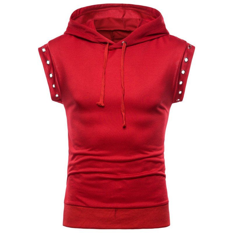 

Tidal Rivet Element Personality New Leisure Cap Hat Sleeveless T-shirt, Red