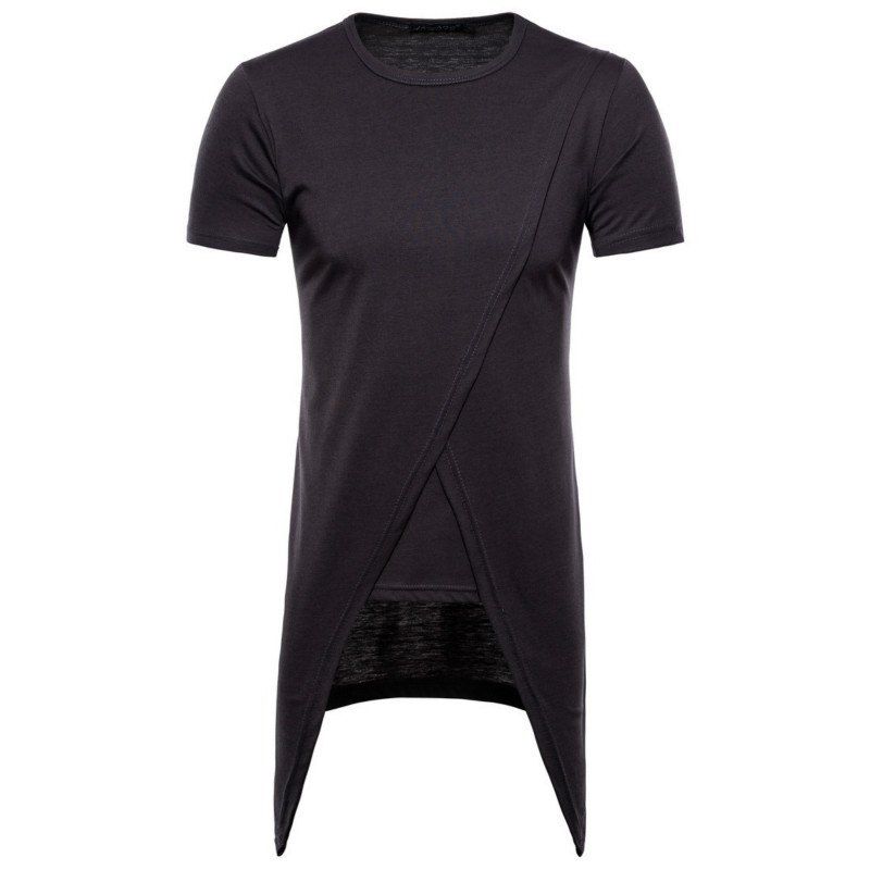 

Summer Wear New Men's Irregular Short Sleeved T-shirts, Dark gray