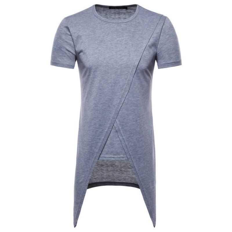 

Summer Wear New Men's Irregular Short Sleeved T-shirts, Light gray