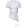 Coton d'été nouveau style coton irrégulière Rivets Super T-shirt à manches courtes pour hommes - Blanc M