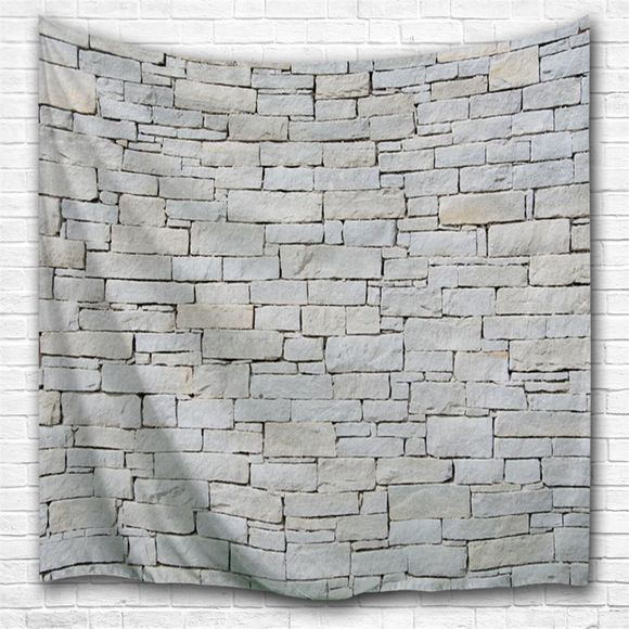 Tapisserie blanche accrochante de mur de maison de la brique blanche 3D pour la décoration - multicolor A W230CMXL180CM