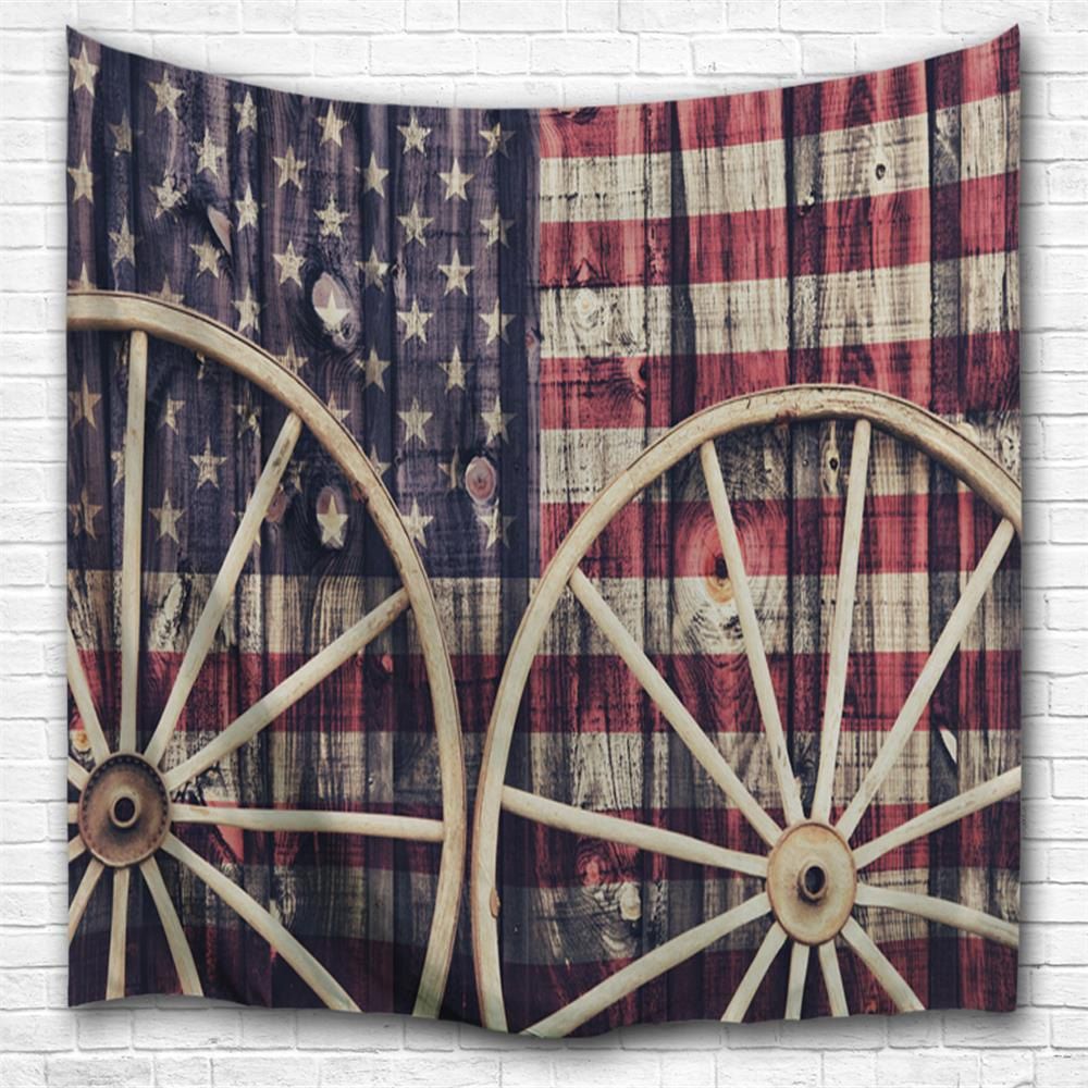 

National Flag with Wheels 3D Printing Home Wall Hanging Tapestry for Decoration, Multi-a