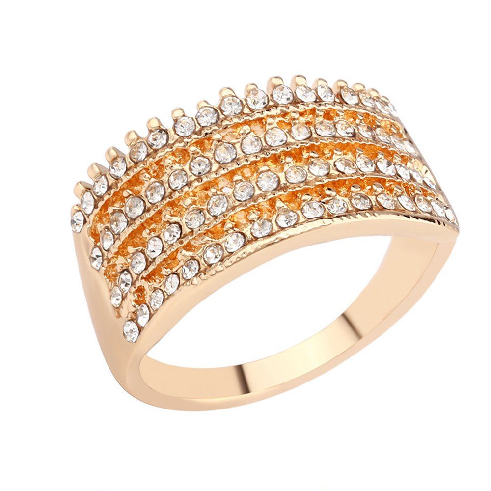 

Fashion Crystal Zircon Couple Ring, Orange gold