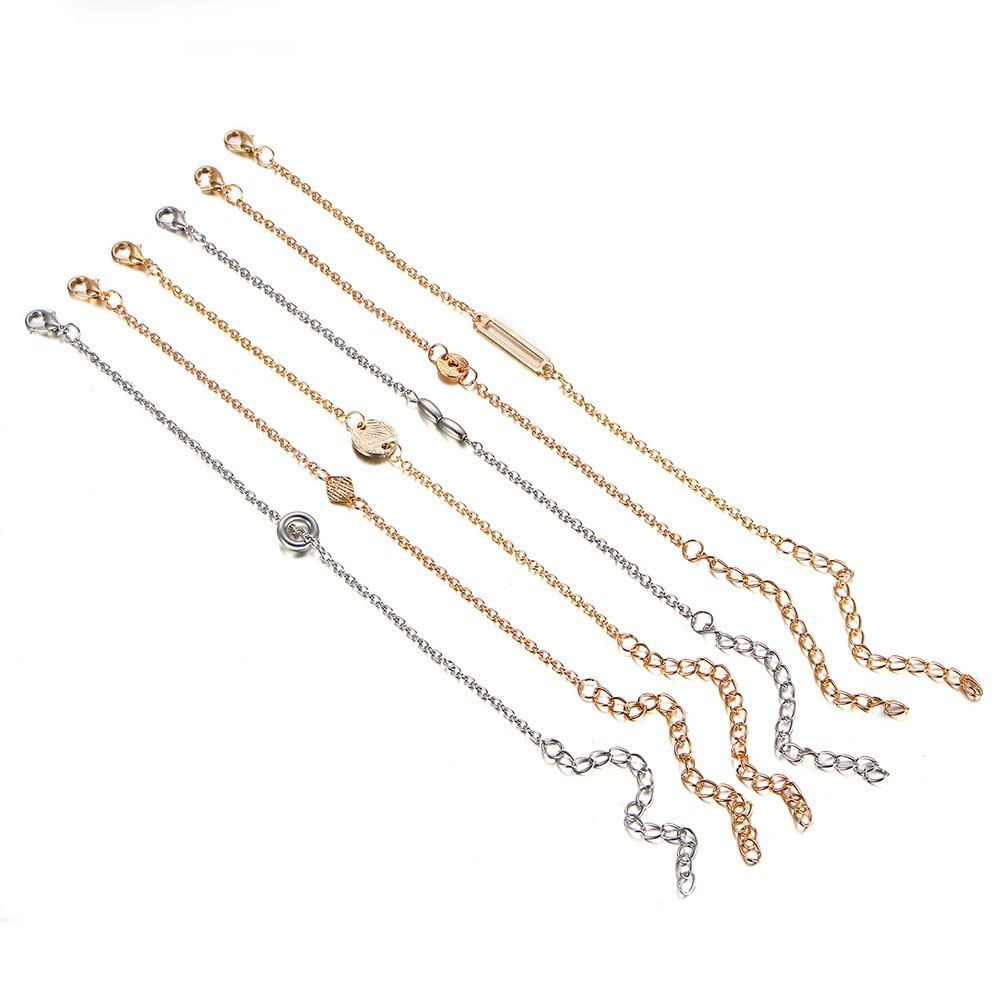 

6PCS Simple Fashion Alloy Bracelet, Multi