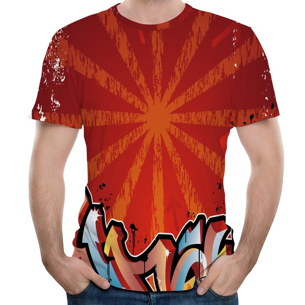 

2018 Summer Fashion T-Shirt 3D Printed Short T-Shirt, Mahogany
