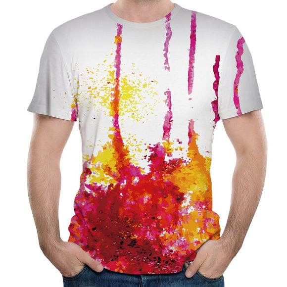 2018 été Fashion Crew Graffiti impression 3D T-shirt court - multicolor A 4XL