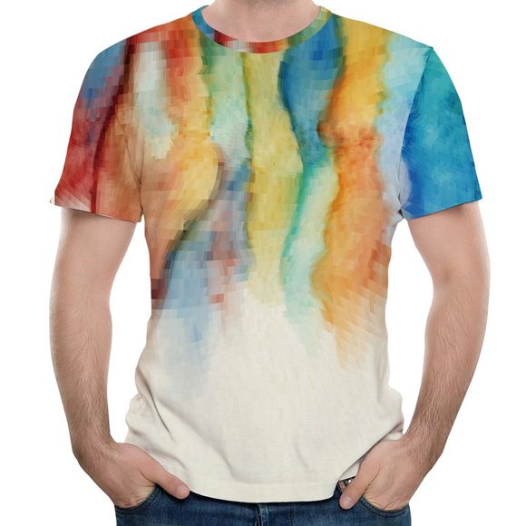 2018 été 3D Fashion Casual T-shirt court - multicolor A 5XL