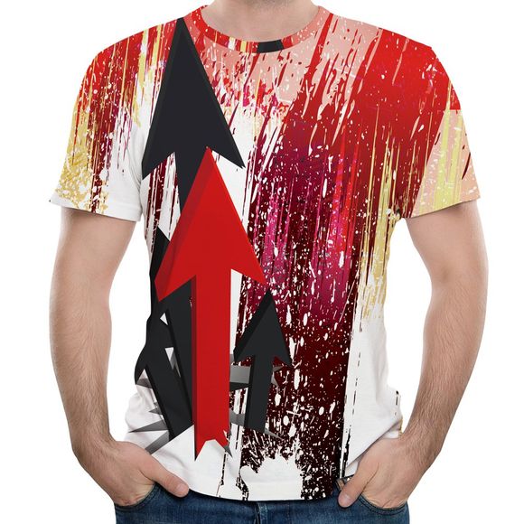 2018 T-Shirt d'été 3D impression T-shirt décontracté court - multicolor A 5XL