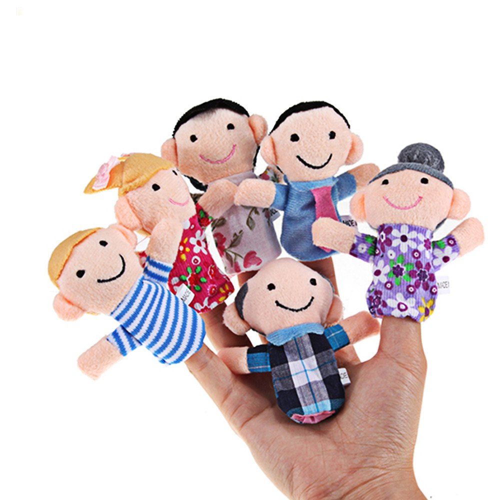 

Mini Plush Baby Toy Finger Family Puppets Set Boys Girls 6pcs, Multi