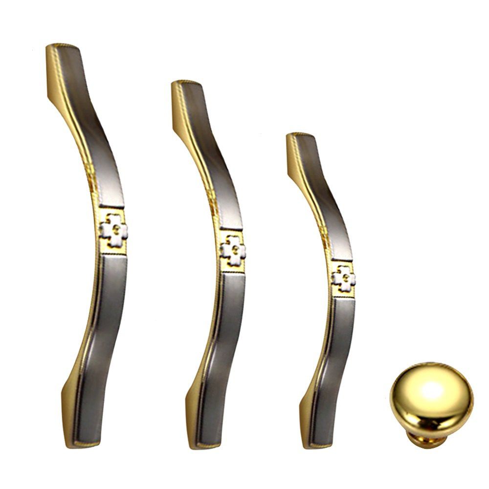 

Simple European Wardrobe Drawer Golden Cupboard Door Handle, Silver