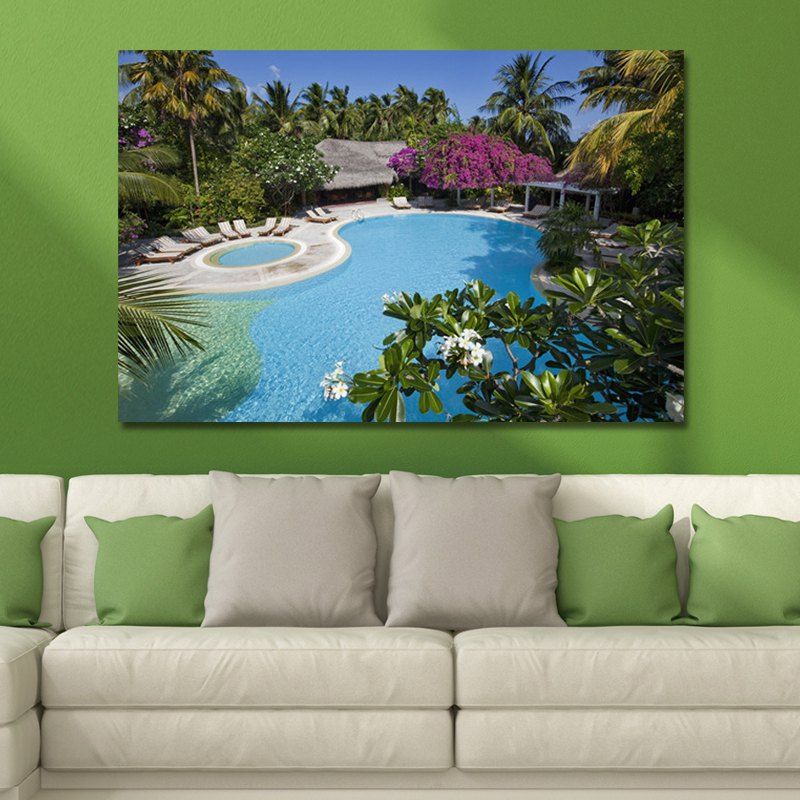 

WPTPWFZA Photography Holiday Swimming Pool Print Art, Multi