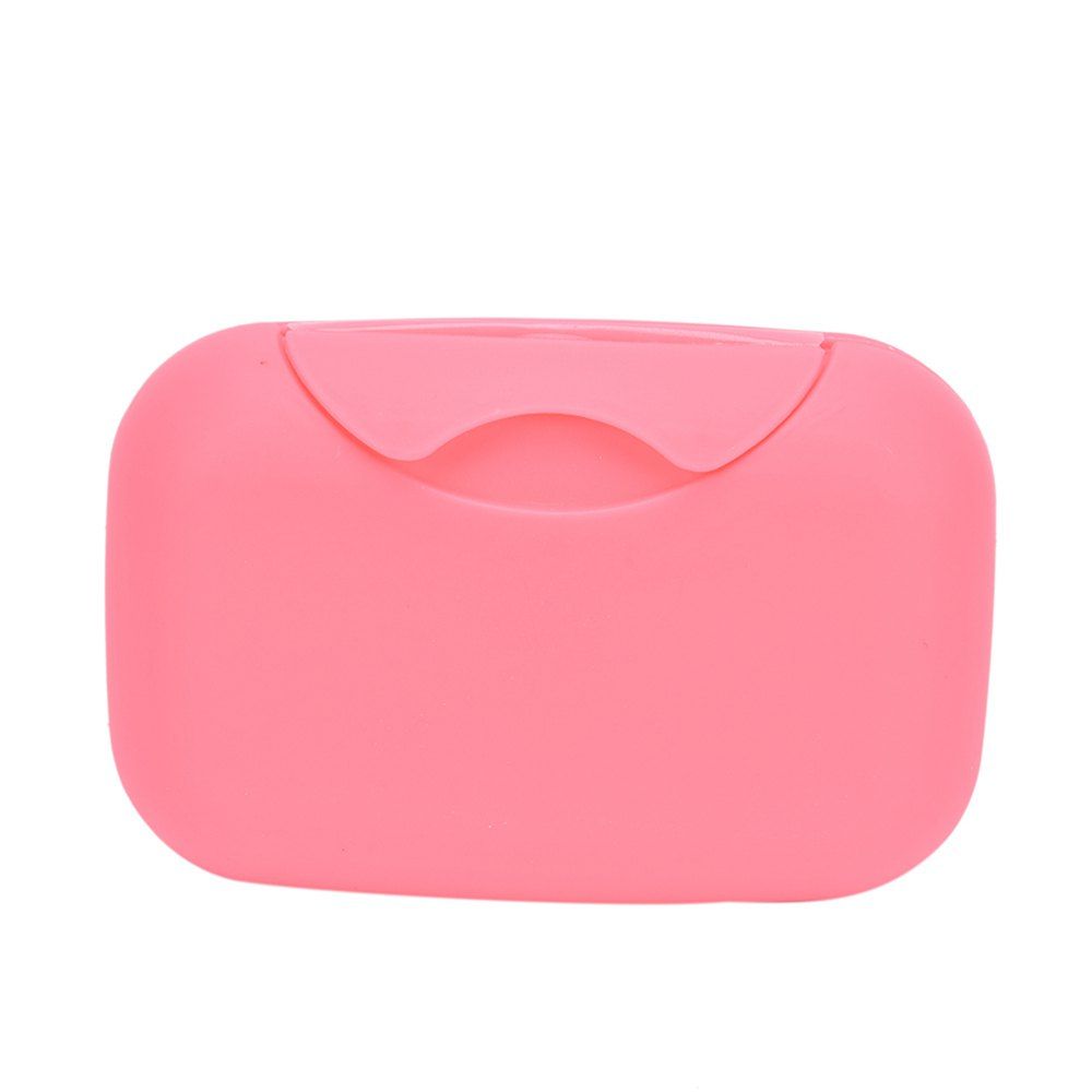 

Houseware Plastic Mini Soap Dish Box Holder, Pink