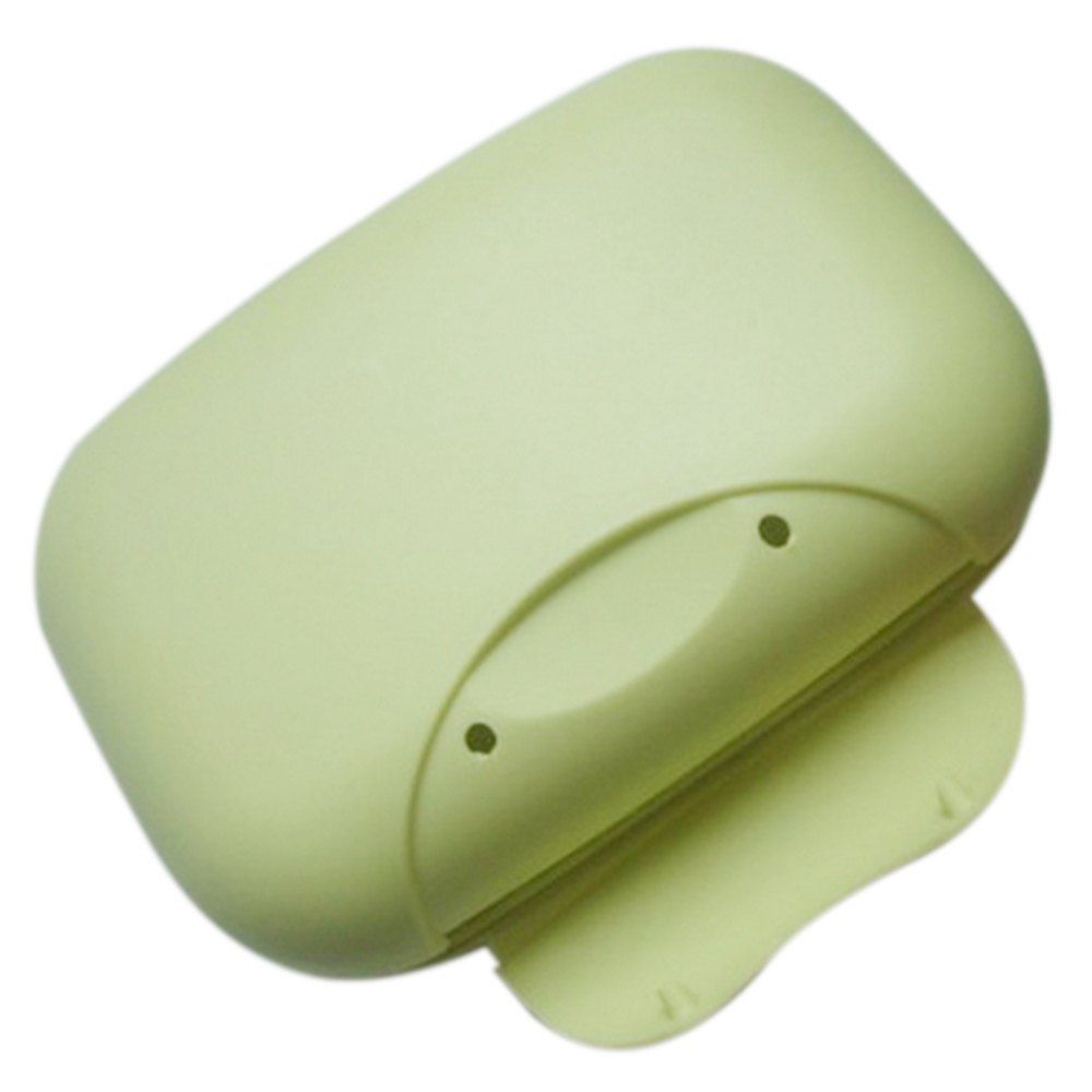 

Houseware Plastic Mini Soap Dish Box Holder, Frog green