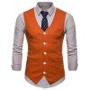 Plus Size Men Color Cotton Vest - Orange XL