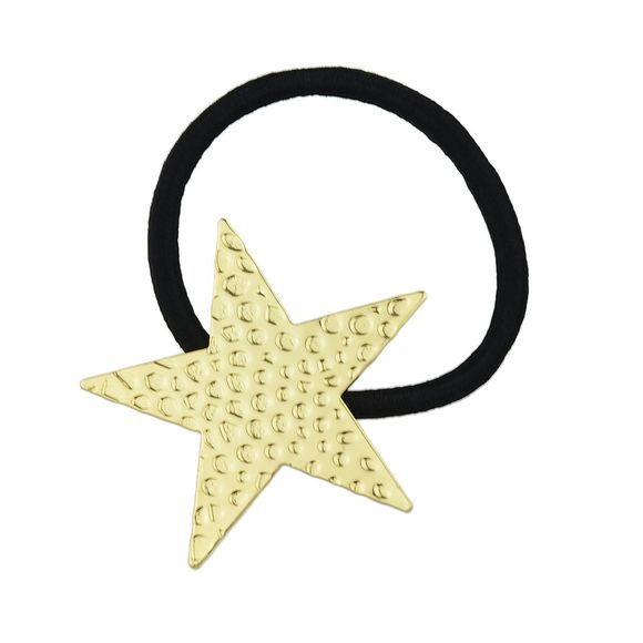 Corde élastique avec des bandes de cheveux en forme d'étoile de couleur or - Or 