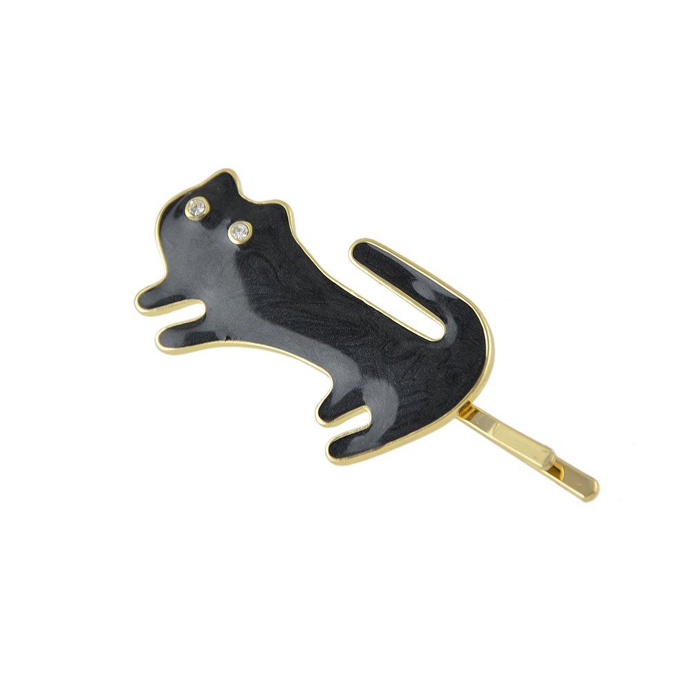 

Black White Lovely Cat Shape Barrettes