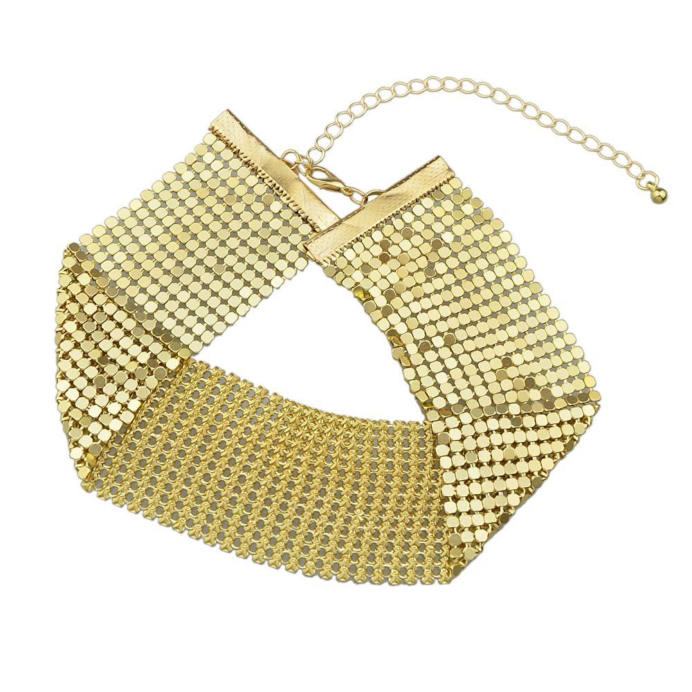 

Fashion Metal Sequins Necklace, Gold