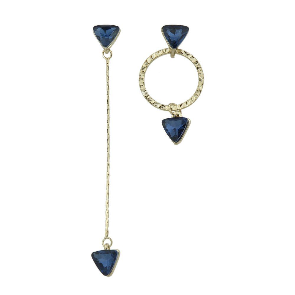 

Blue Triangle Rhinestone Hanging Earrings, Earth blue