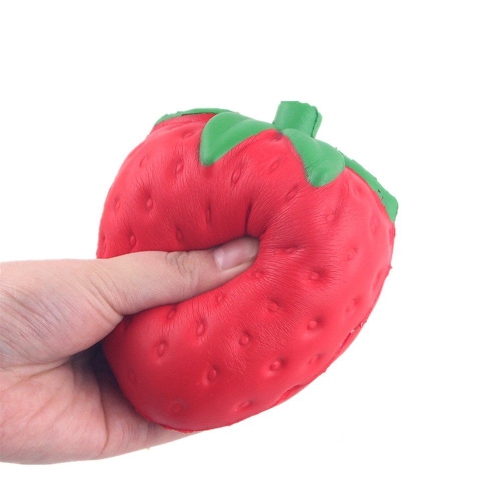 

Jumbo Squishy Strawberry Slow Rising Squeeze Toy, Red
