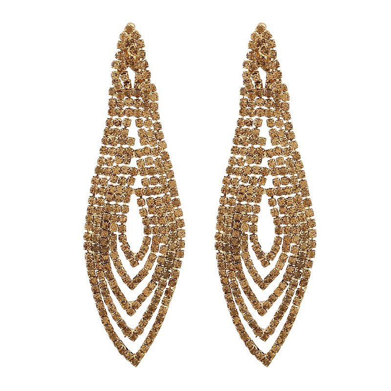 

New Wedding Claw Chain Braided Long Style Fringe Earrings, Gold