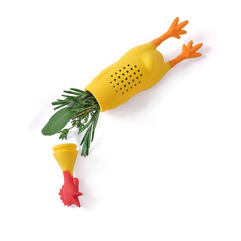 

Screaming Chicken Tea Infuser Strainer with Supporting Feet Net, Yellow