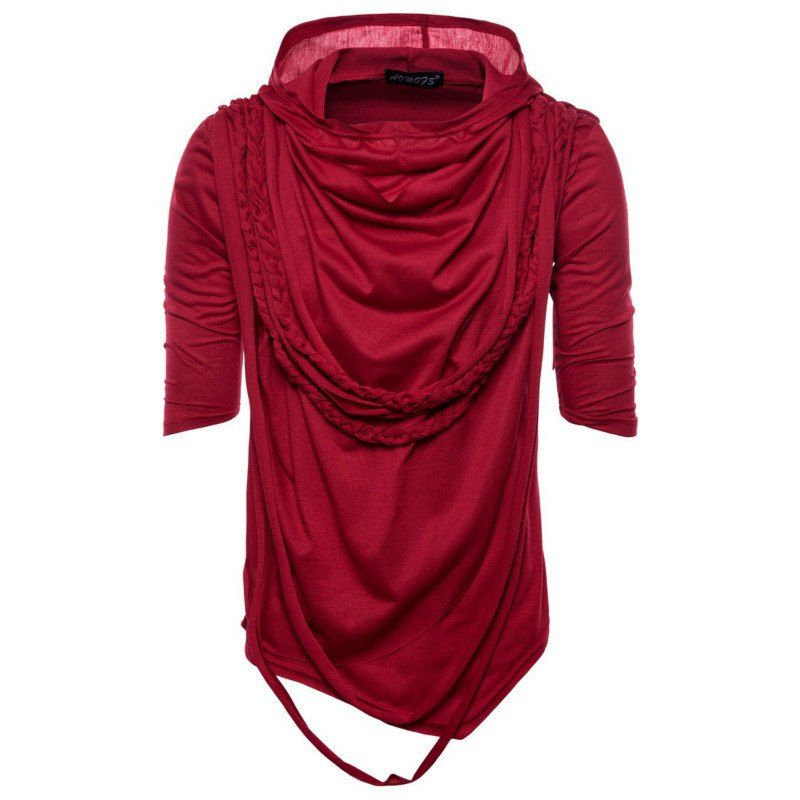 

New Trends Big Yards Men's Hat Short Sleeve T-Shirt, Red wine