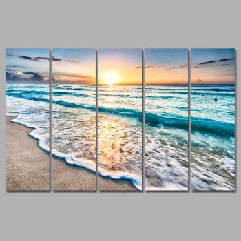 41 OFF 2024 Sunset Beach Frameless Printed Canvas Wall Art Paintings   1525388817549760906 