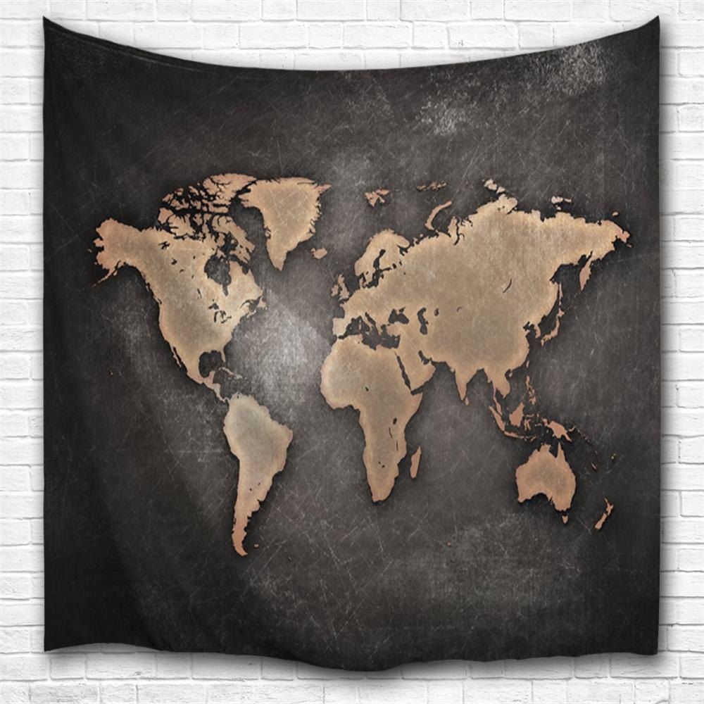 

Seven Continents Map 3D Printing Home Wall Hanging Tapestry for Decoration, Multi-a