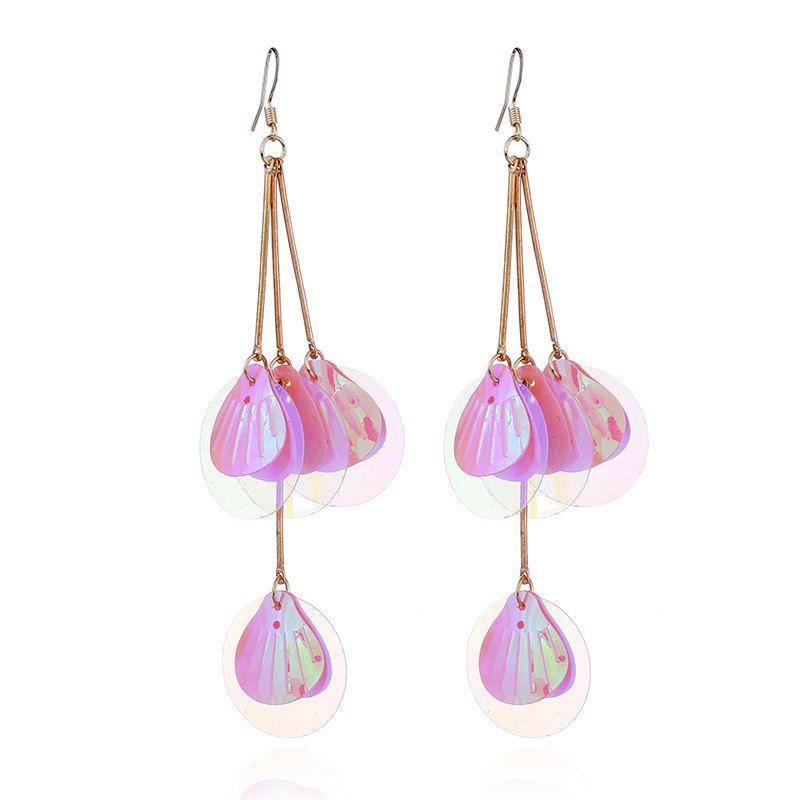 

Fashion Geometric Shell Drop Earrings Brincos For Women Jewelry, Light pink