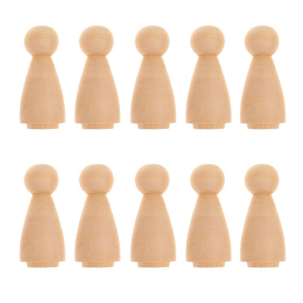 

10PCS Toy Puppets Logs Handmade DIY Coloured Wood Home Furnishing Ornaments, Burlywood