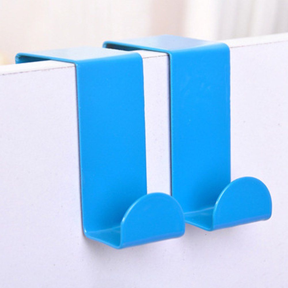 

2PCS Creative Stainless Nail-free Door Hook, Deep sky blue