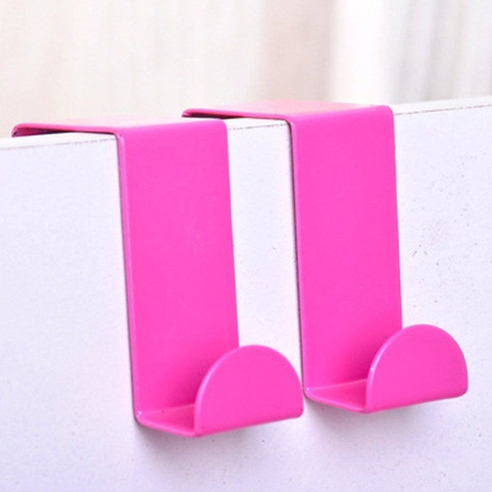 

2PCS Creative Stainless Nail-free Door Hook, Deep pink
