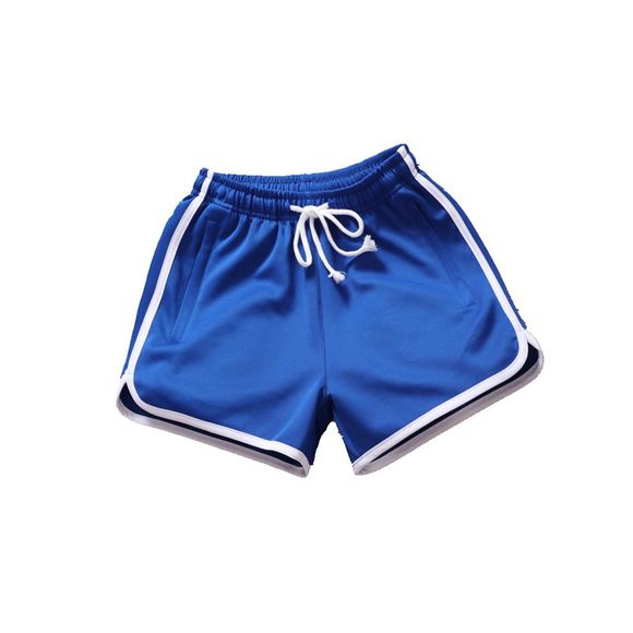 Shorts Solid Sports d'été pour hommes - Bleu Foncé Toile de Jean 34