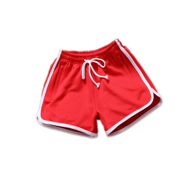 

Summer Men's Sports Solid Shorts, Valentine red