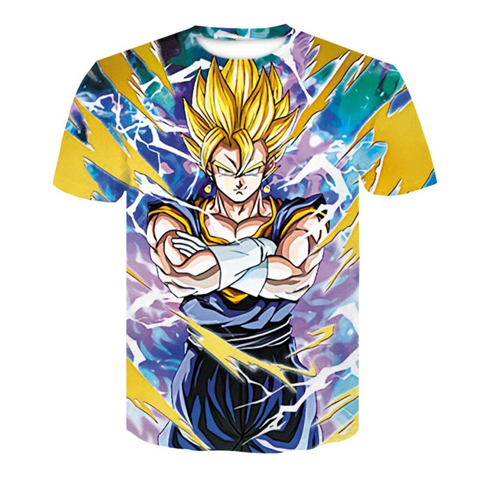 

Men's Summer Short Sleeve Digital Stamp Cartoon 3D T-Shirts, Multi-f