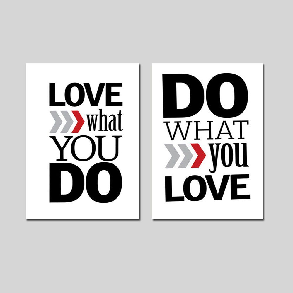 

There is Frame Canvas Living Room Bedroom Background Wall English Print 2PCS, Multi